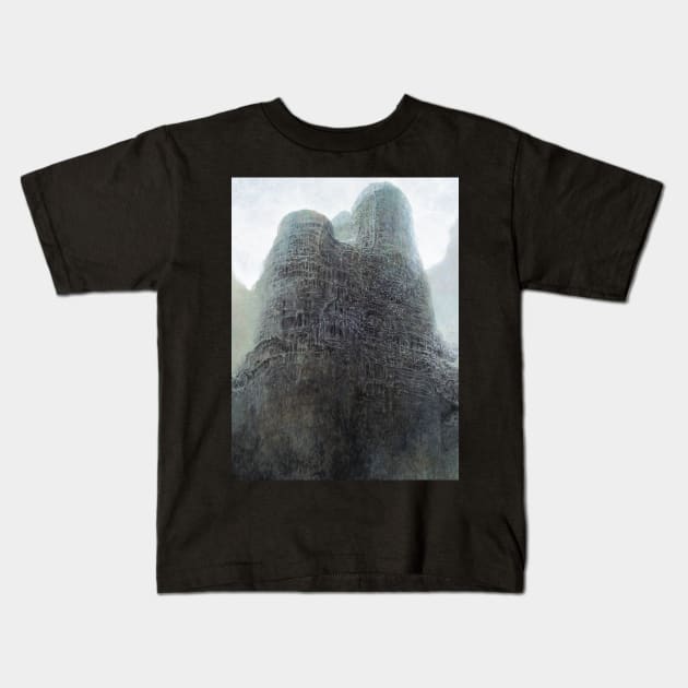 Beksinski Painting Kids T-Shirt by QualityArtFirst